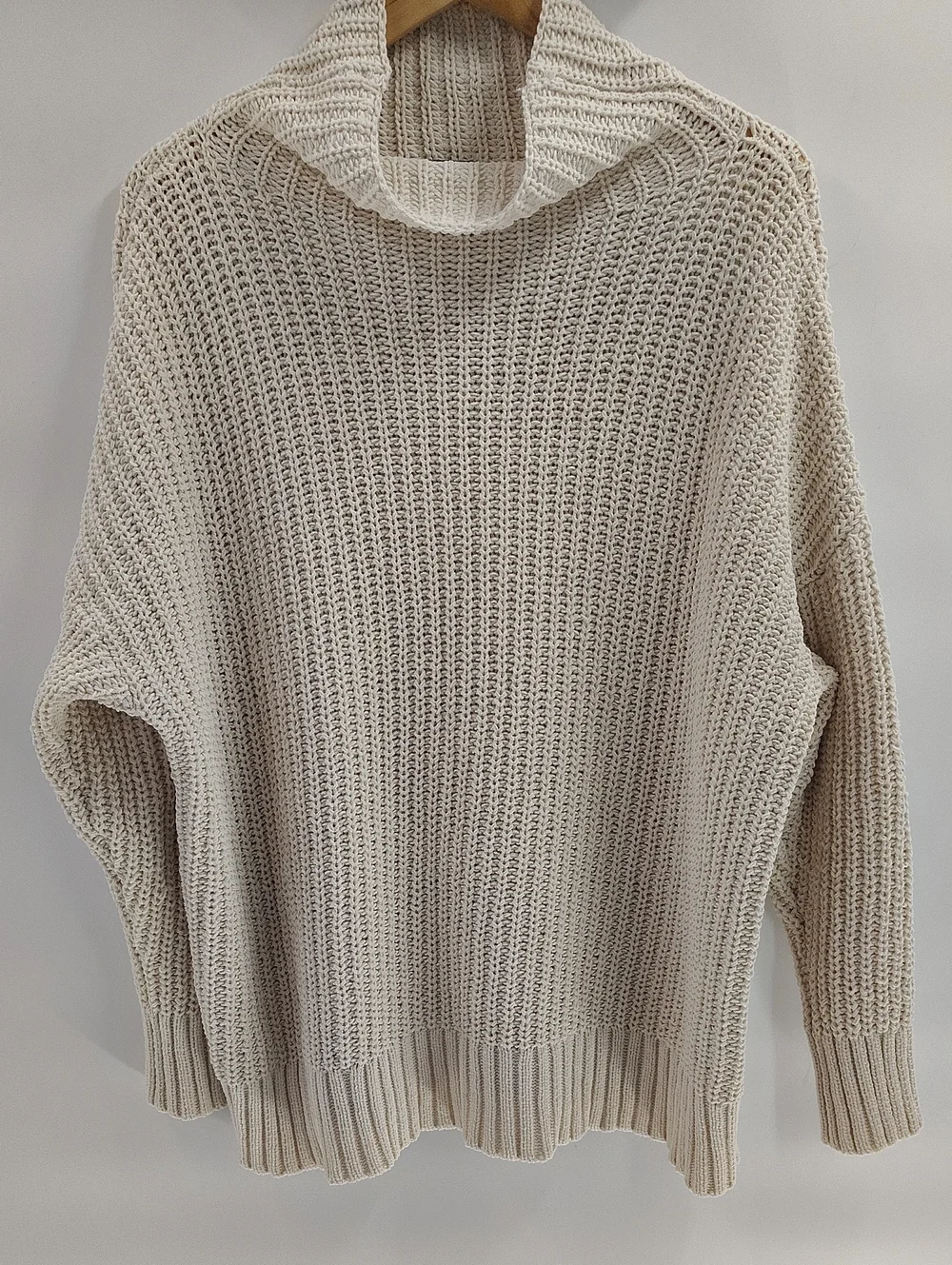 Aerie Oversized Knit Turtleneck Sweater Small Shaker Knit Warm Winter Cozy